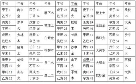 八字纳音五行解析|八字纳音查询